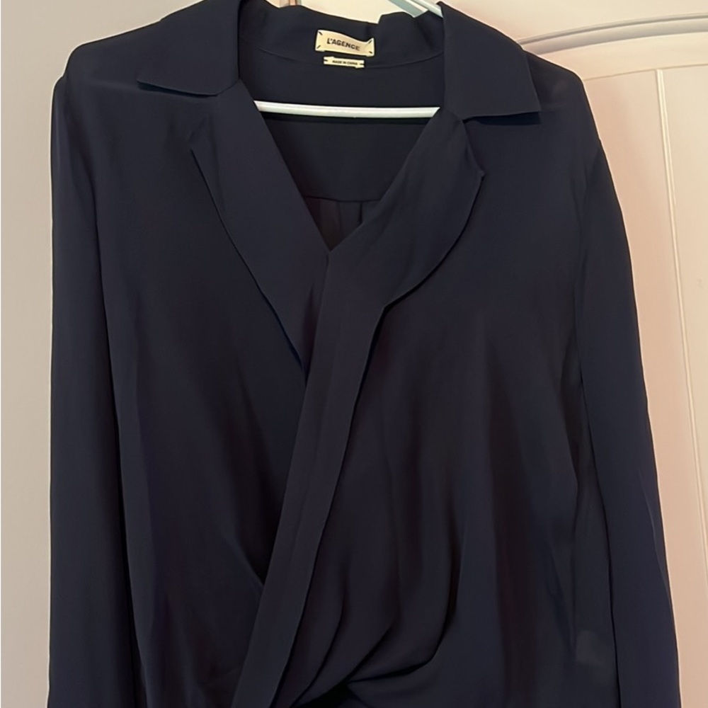 L’Agence Elegant Navy Blouse
